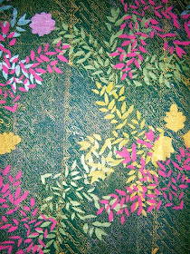 English Pima lawn cotton fabric Asian or japanese inspired fans Gingko leaves priced per 25cm