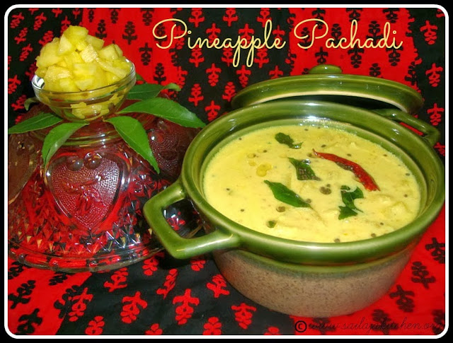 image of Pineapple Pachadi Recipe /Kerala Pineapple Pachadi Recipe / Kaithachakka Pachadi Recipe