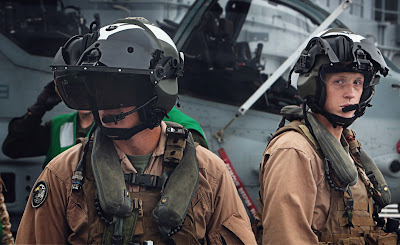 A pilot with Helmet mounted Display on its head