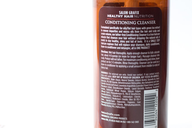 salon grafix healthy hair nutrition conditoning cleanser oily flat hair review