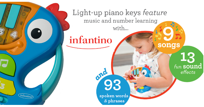 infantino piano & numbers learning toucan