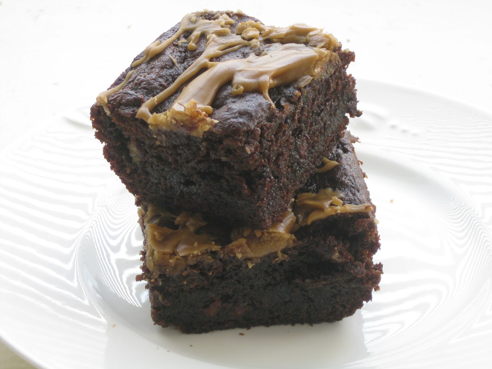 ...and a glass of milk. Banana Brownies with Cinnamon Caramel Glaze