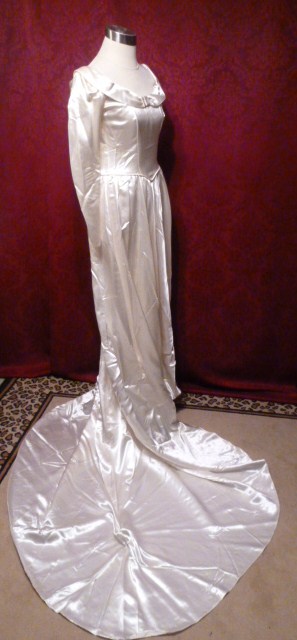 1940s A Bridal Creation Original Skinner Satin Wedding Gown