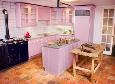 Decoración de cocinas color rosa - Colores en Casa