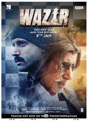 Poster Of Bollywood Movie Wazir (2016) 100MB Compressed Small Size Mobile Movie Free Download worldfree4u.com