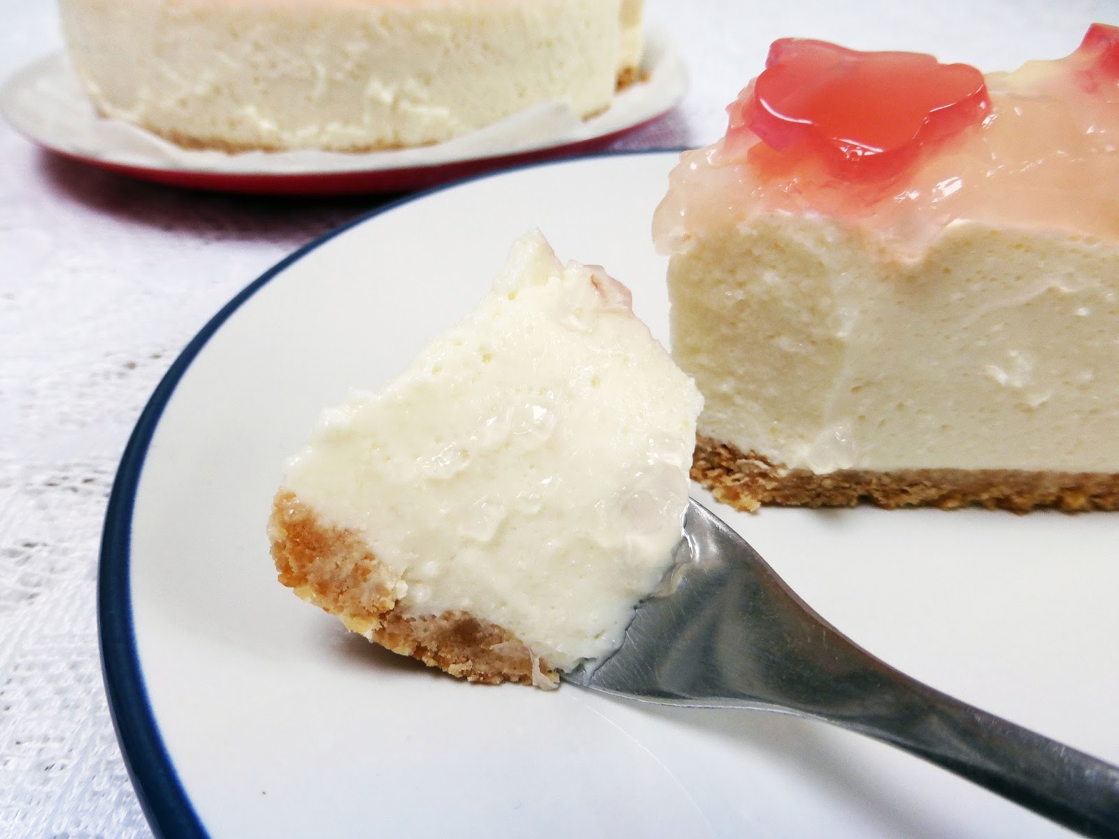 Rare Namazake Tofu Cheesecake with Lychee and Rose Jelly Recipe