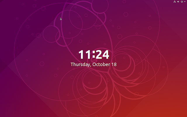 Ubuntu 18.10 Yaru lock screen screenshot