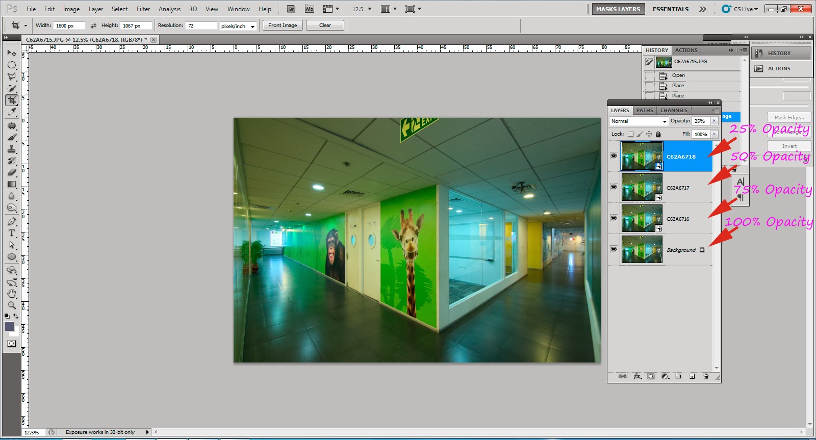 image averaging technique in photoshop