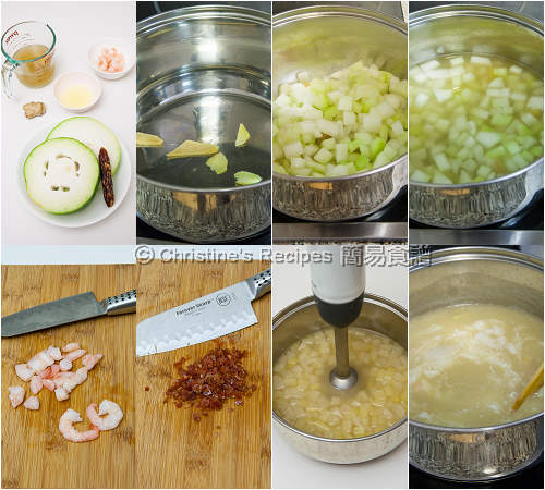 臘腸蝦仁冬瓜蓉湯製作圖 Winter Melon Lap Chang Soup Procedures