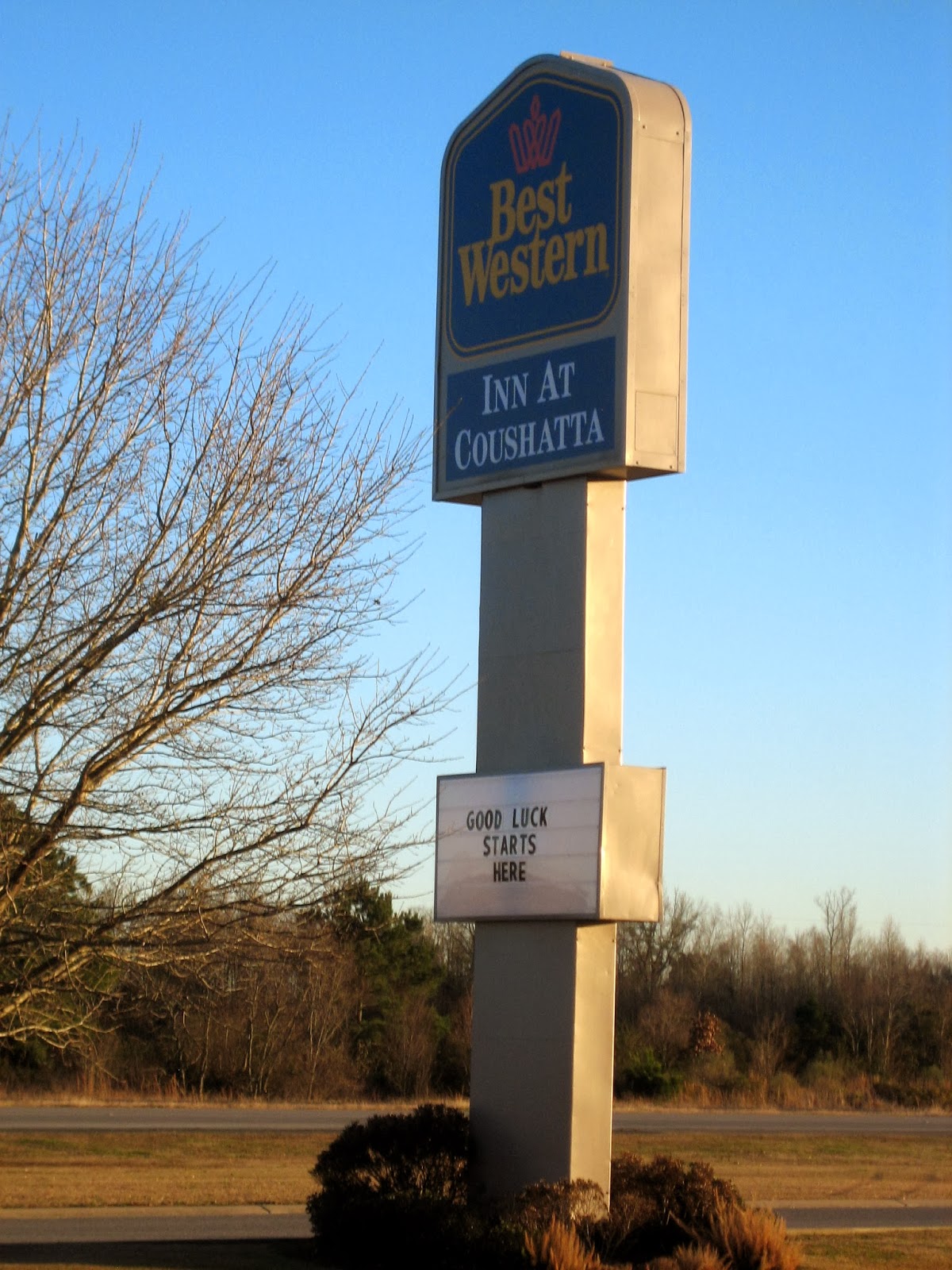 Mings And Goings Bay View Rv Resort Rockport Texas The Sign Reads Luck Starts Here Mmmmm Not So Much