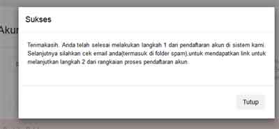 Cara Registrasi dan Aktivasi NPWP Penyampaian SPT Melalui DJP Online 3 notifikasi langkah 1 berhasil pada registrasi akun online di direktorat jenderal pajak