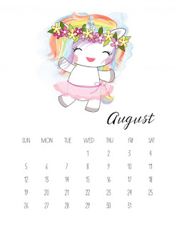 Calendario 2018 de Unicornios para Imprimir Gratis. Calendario 2018 de Unicornios para Imprimir Gratis.