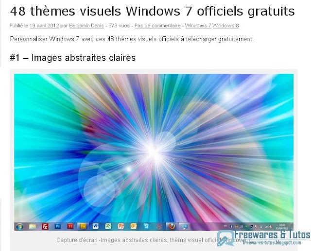 Collection de 48 thèmes gratuits pour Windows 7