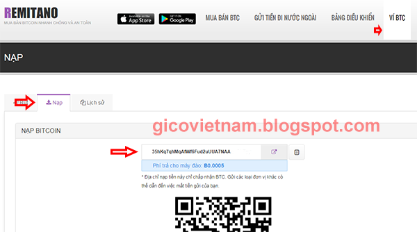 Tạo địa chỉ Bitcoin mới trên Remitano