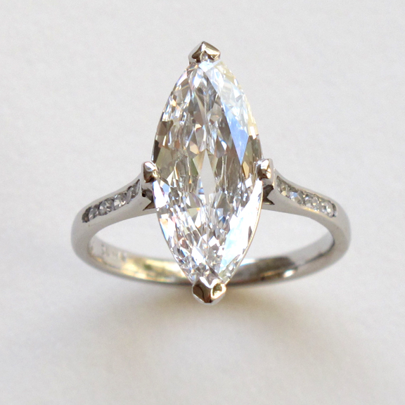 studio jeweler Antique Marquis Rose Cut Diamond Ring