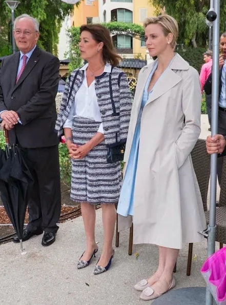 Prince Albert, Princess Charlene and Princess Caroline 