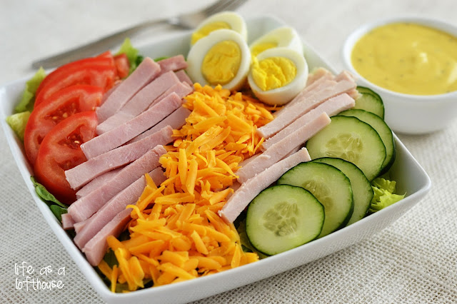 A classic Chef Salad with a super easy and delicious honey mustard dressing. Life-in-the-Lofthouse.com