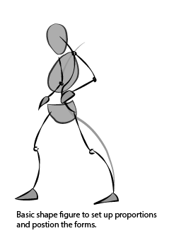 Once, you have completed all the steps, you have drawn a simplified skeleton that you can use for your figure drawing.