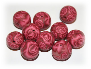 Millefiori Rose Cane Beads from Polymer Clay