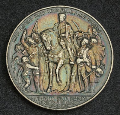 German 3 Mark 100th anniversary victory over Napoleon Silver Commemorative coin