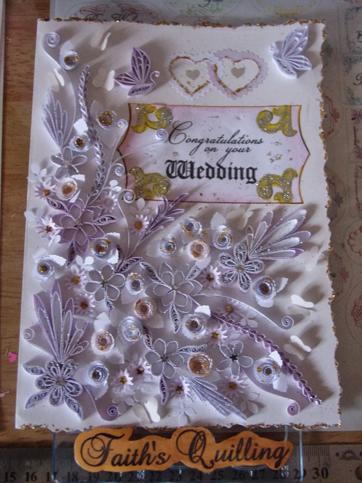 Faith's Quilling Wedding Greeting Card