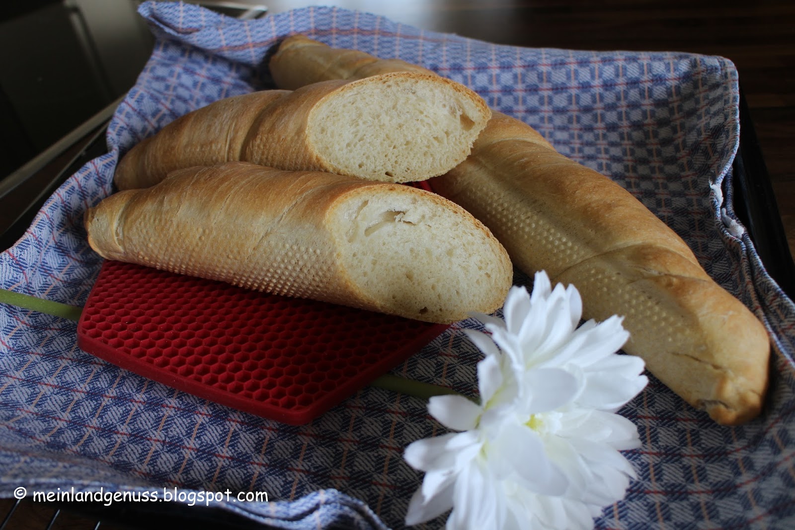 mein Land und Gartengenuss : Weizen-Dinkel-Baguette