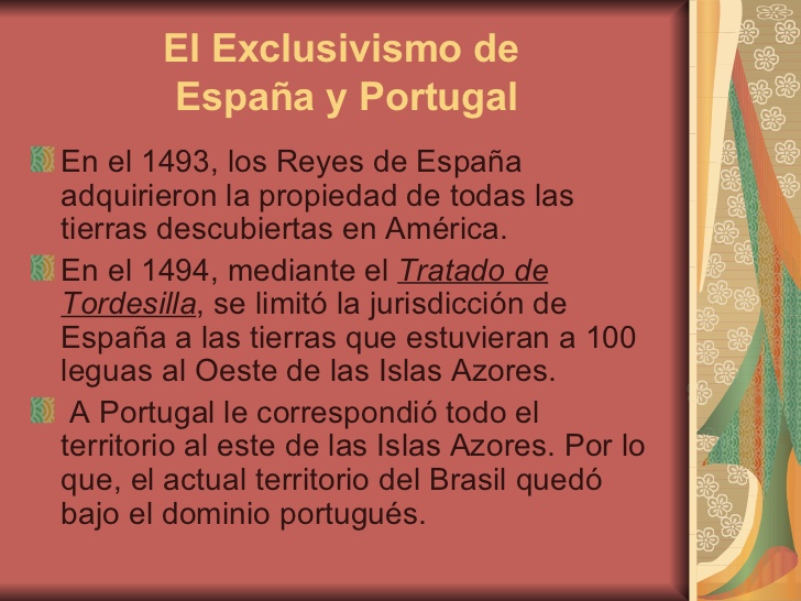 Colonizacion Portugal en America El exclusivismo de España y Portugal Colonizacion Portugal en America El exclusivismo de España y Portugal