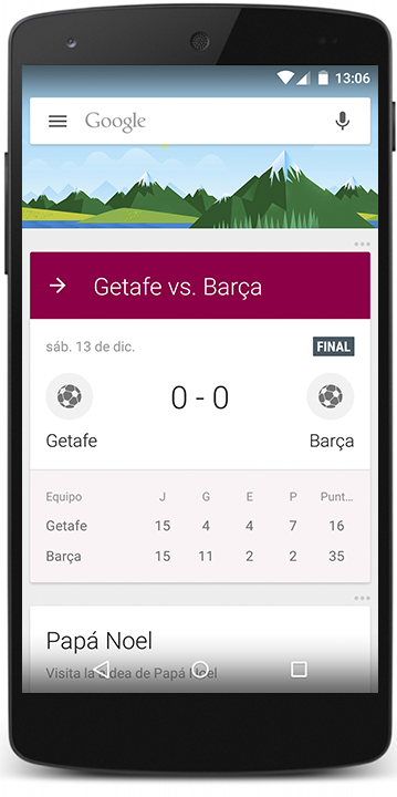 Tarjeta resultado deportivo