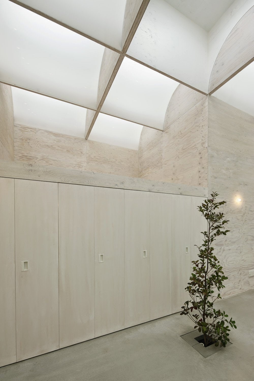 Desain Rumah atap lengkung berundak transparan minimalis 