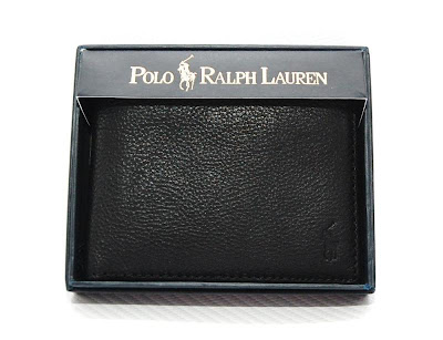 USA Boutique: POLO Ralph Lauren Genuine Leather Bifold Passcase Wallet for Men in Gift Box - Black