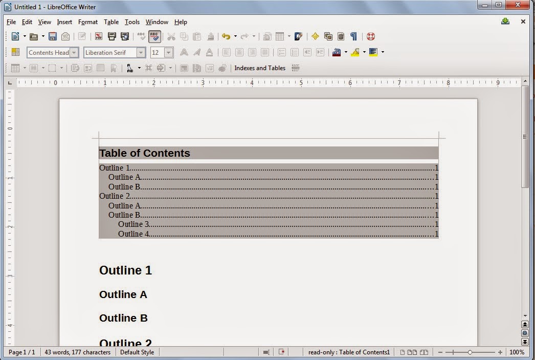 Technology for Teachers Creating Table of Contents in LibreOffice Writer