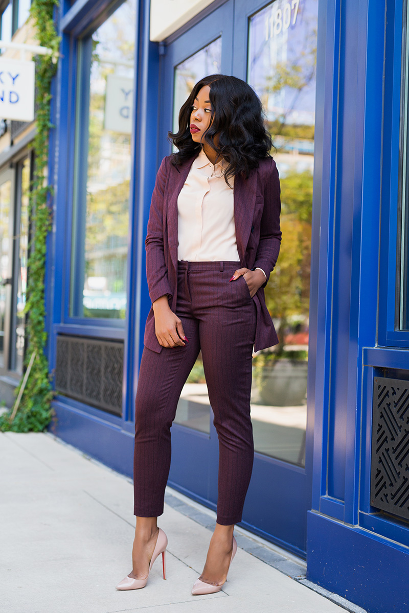 Fall Work Style: Pinstripe suit | JADORE-FASHION