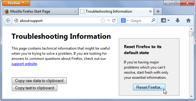 Cara Me-Reset Browser Mozilla Firefox ke Settingan Default