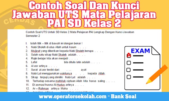 Contoh soal uts pai kelas 5 sdmi dan kunci jawaban