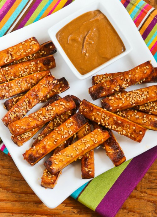 Baked Sesame Tofu Sticks with Peanut Butter and Tahini Sauce - Kalyn&amp;#39;s ...
