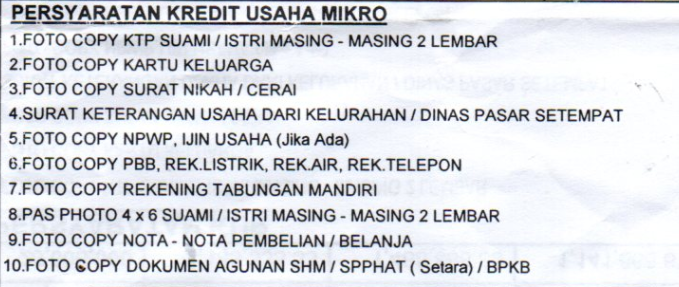 tabel angsuran kum mandiri cabang kutai barat
