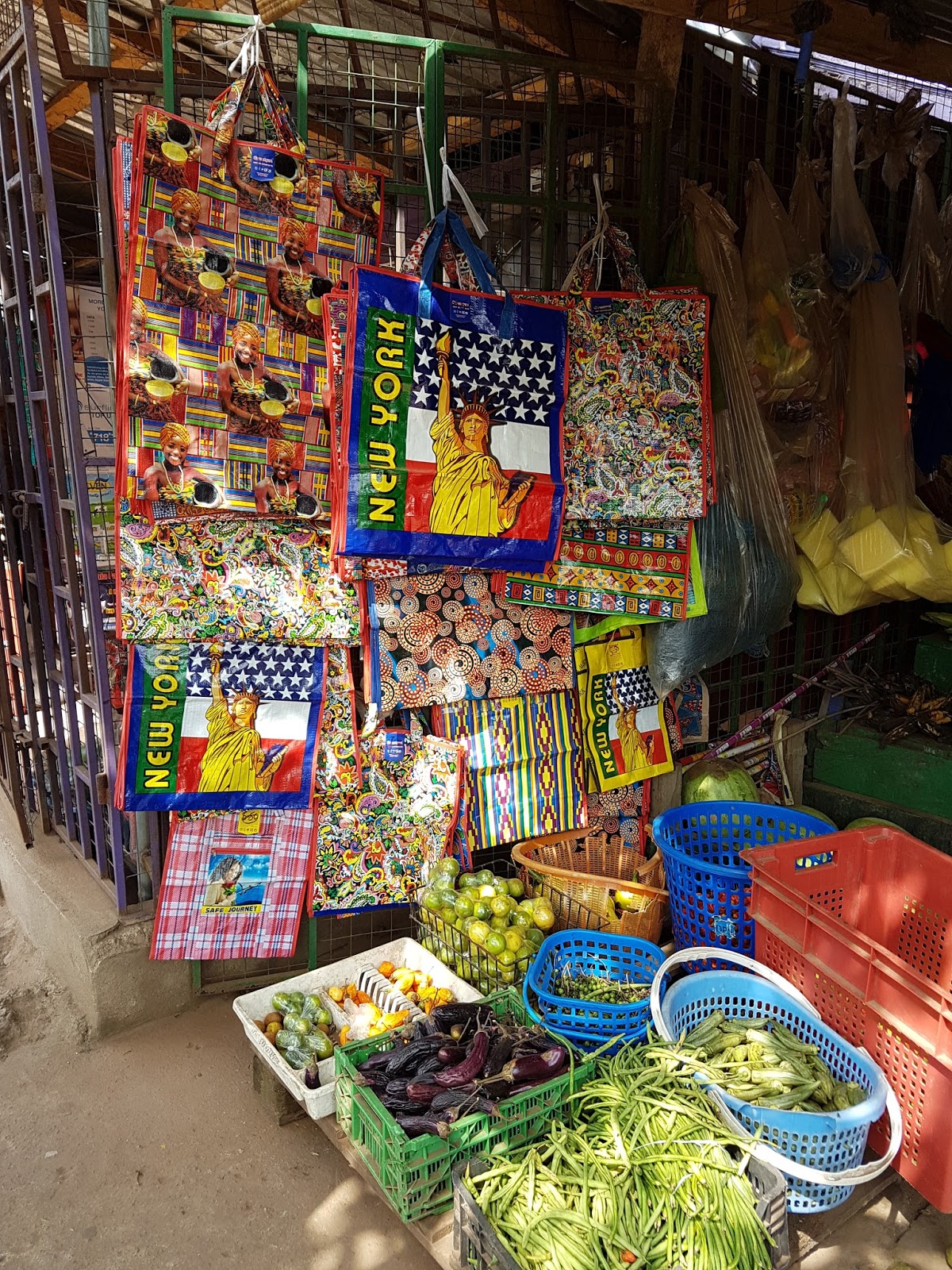 Charlotte... on the go! 'Ghana must go' bags