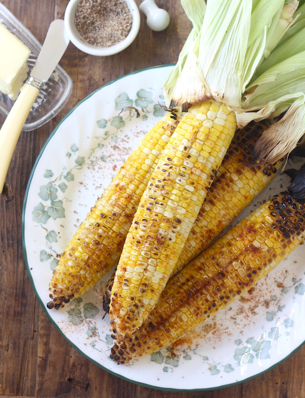 Grilled Corn with Sichuan Pepper Sea Salt & Smoked Serrano Chili by SeasonWithSpice.com