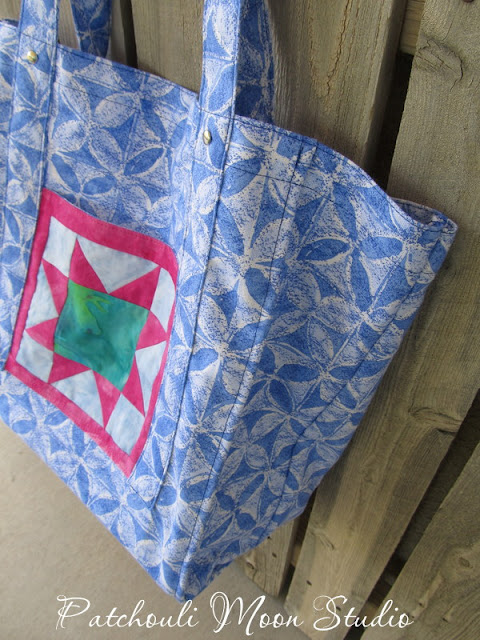 Patchouli Moon Studio~ I'd Rather Be Sewing Grocery Tote