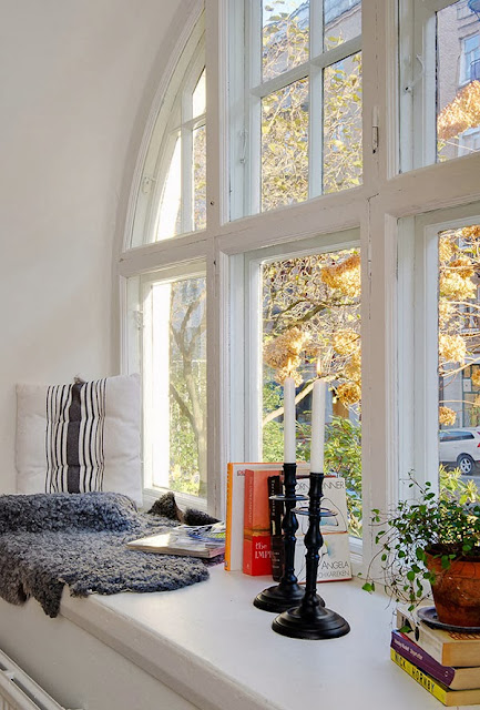 big windows, duże okna, Loft, autumn, jesień, światło, 