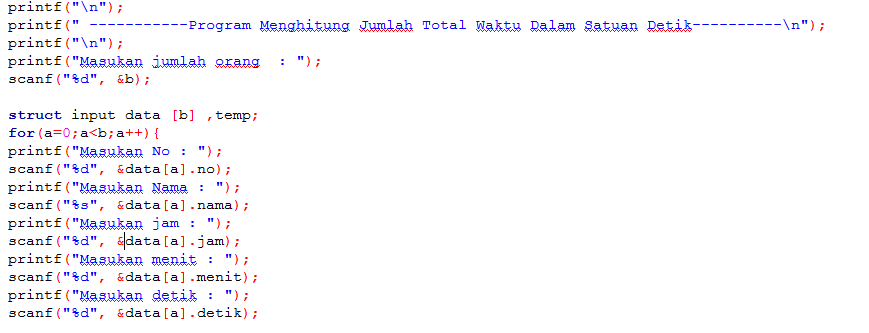 Membuat Program Sederhana Menggunakan Struct dan Sorting