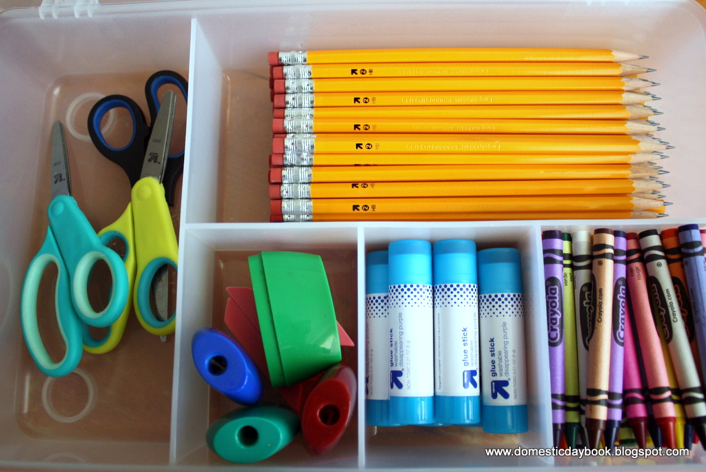 Tuesday's Tip Organized Homework Supplies Box