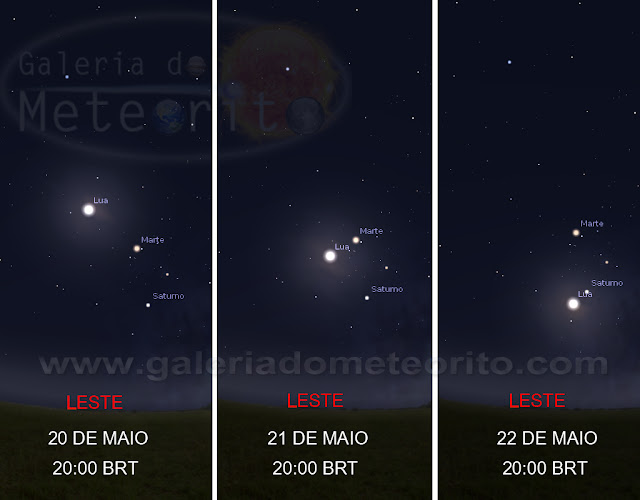 Conjunção Lua, Marte e Saturno - maio de 2016