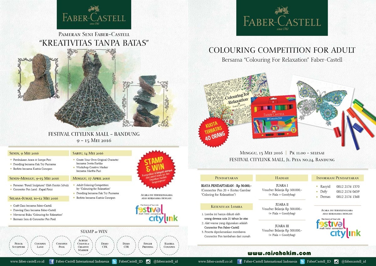 Hadiah Seniman Pecinta Seni Bandung Faber Castell Pamplet Event Pameran