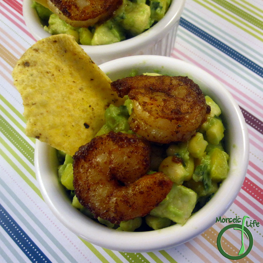 Morsels of Life - Cajun Shrimp Guacamole - Avocado, onions, and bell pepper combined with Cajun seasoned shrimp for one mighty tasty Cajun shrimp guacamole.