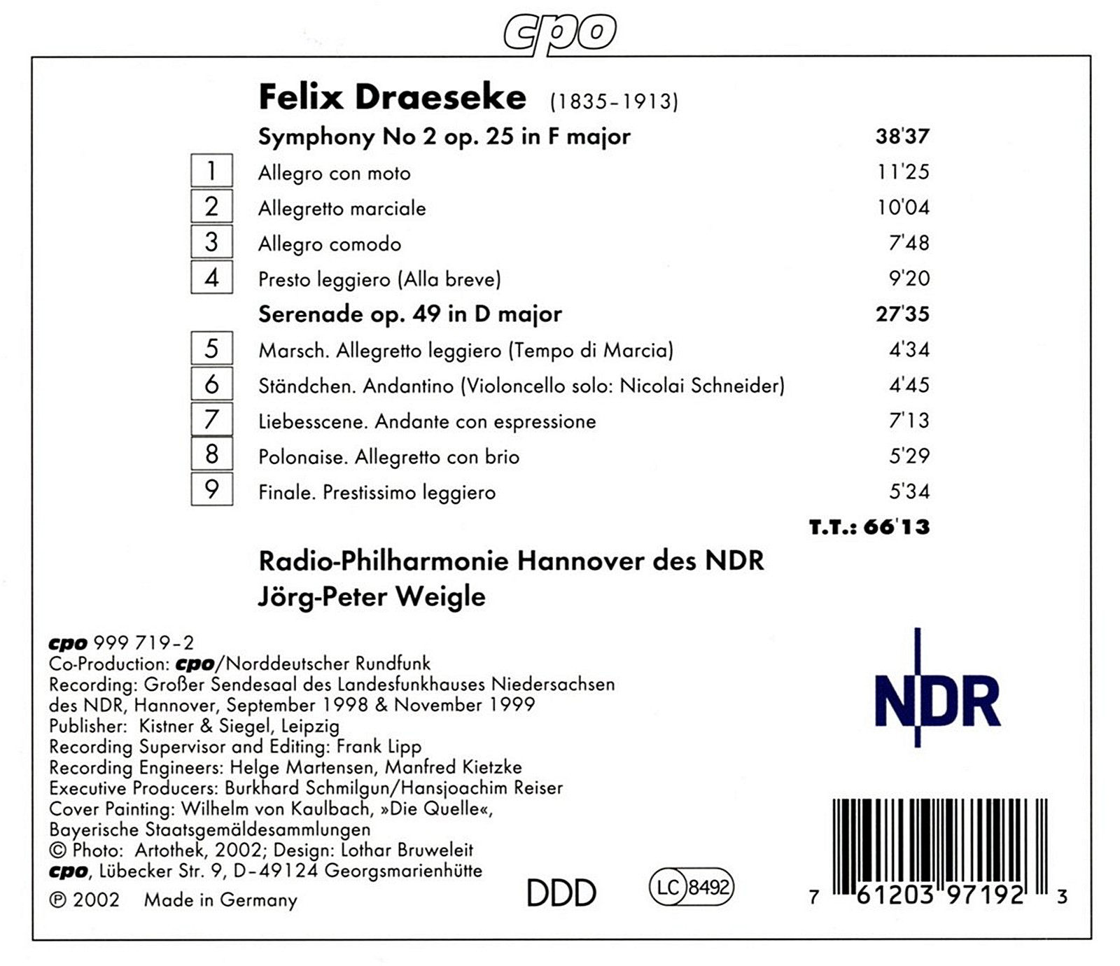 Magical Journey: Felix Draeseke - Symphony No. 2; Serenade (Jörg-Peter ...