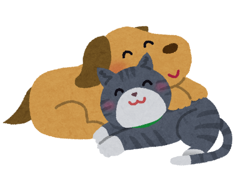 仲良しの犬と猫のイラスト | かわいいフリー素材集 いらすとや