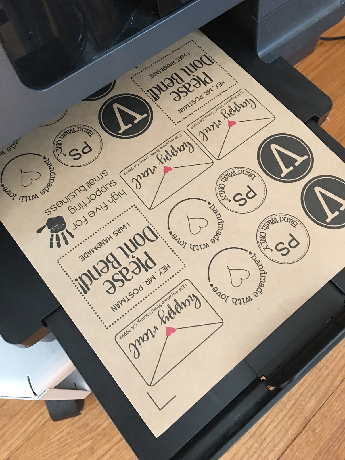 Printable kraft paper sticker sheets free set of designs silhouette 