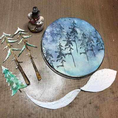 Sara Emily Barker https://sarascloset1.blogspot.com/2018/11/assemblage-clock-tis-season-for-gift.html  Assemblage Clock with Tim Holtz Stampers Anonymous, Sizzix Alterations Ideaology and Distress 4