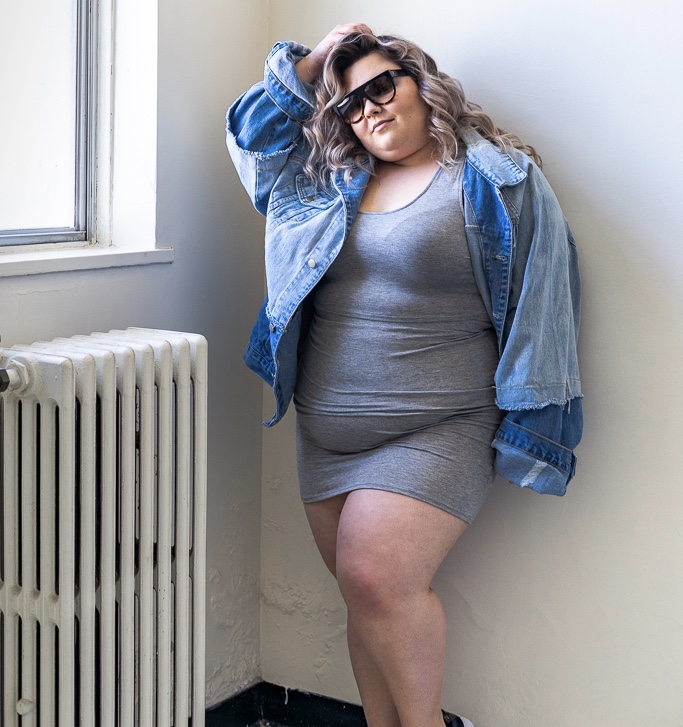 plus size jean jacket outfit